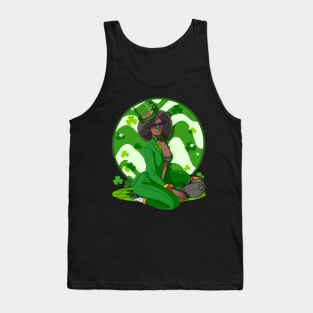 African American Leprechaun St. Patricks Day Tank Top